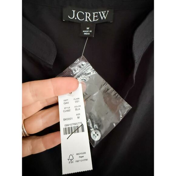 J.Crew | NWT Delilah dress in cotton poplin in Black | Sz M - Picture 5 of 13
